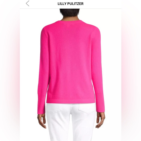 Lilly Pulitzer Brinkley Cashmere Sweater Pink Palms - Picture 5 of 7